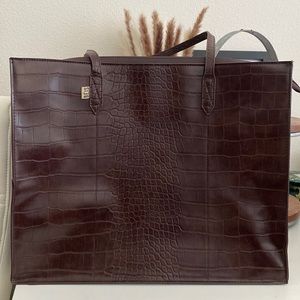 BEIS Work Tote in Expresso Croc